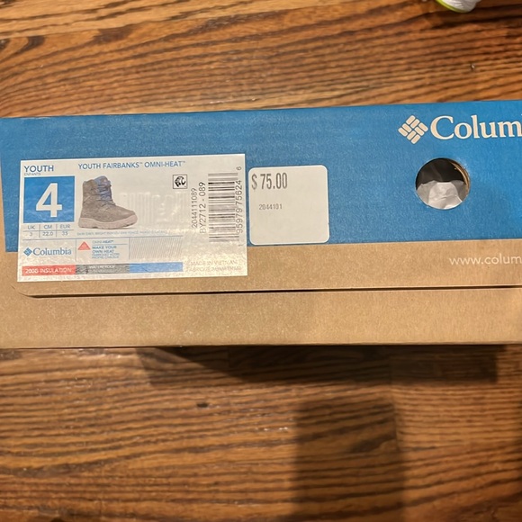 Columbia Unisex-Child Fairbanks Omni-Heat Hiking Boot NWT in box size 4 - Picture 13 of 13